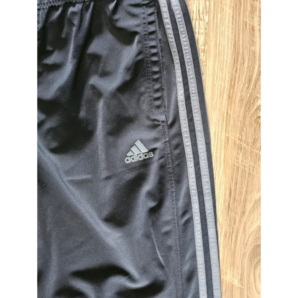 Adidas Mens Primegreen Track Pants Black Grey Three Stripe Joggers Large